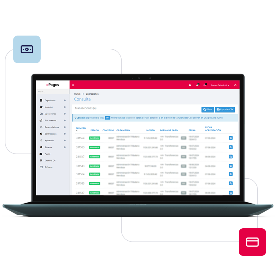 Dashboard en computadora